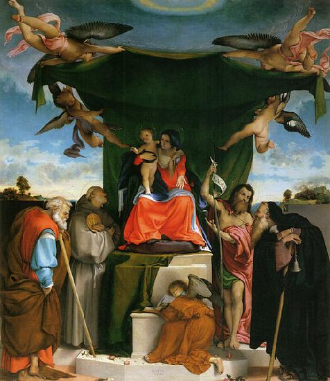 Lorenzo Lotto Thronende Madonna oil painting picture